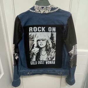 Customized Stevie Nicks-Gold Dust Woman Jean Jacket by Get Lucky -Med
